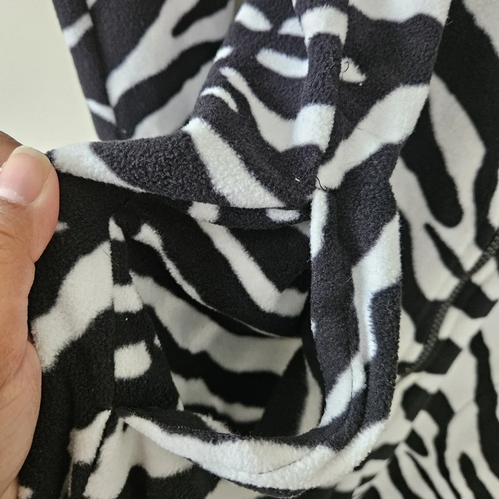 Nick And Nora Black & White Zebra Footed Onesie Pajamas